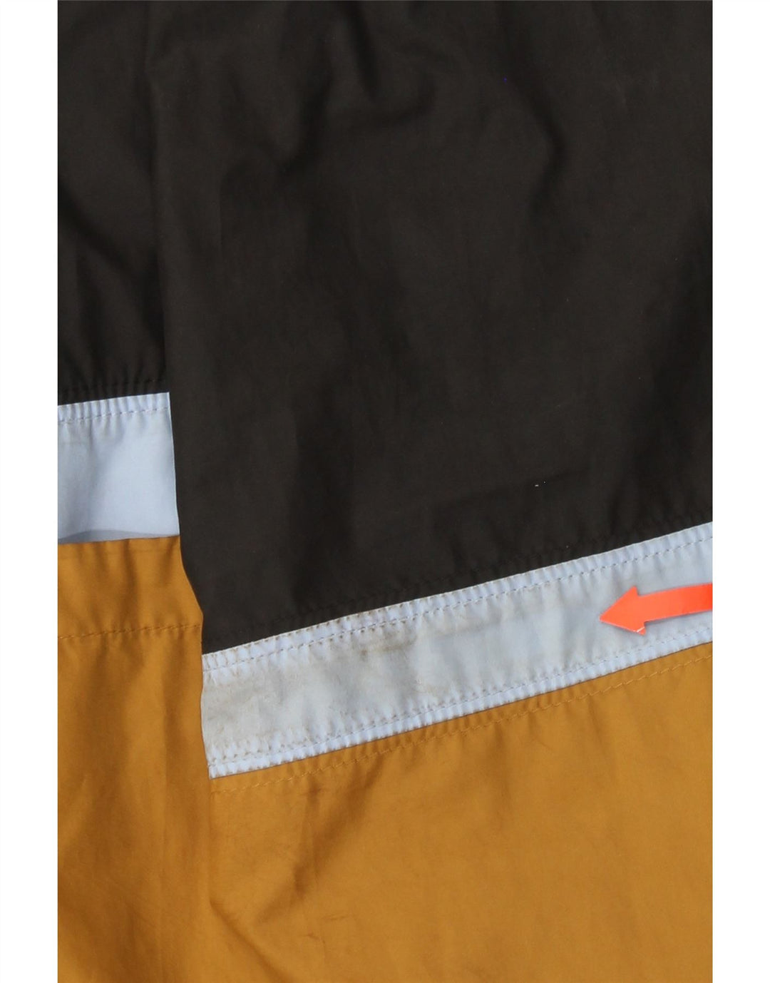 NIKE Womens Hooded Rain Jacket UK 16 Large Yellow Colourblock Polyester Vintage Nike and Second-Hand Nike from Messina Hembry 