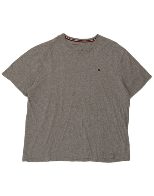Tommy Hilfiger Herre T-Shirt Top 2XL Grå Bomuld