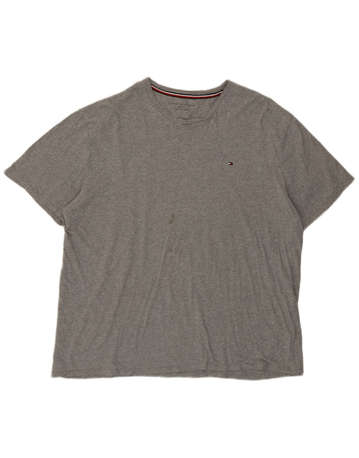 Tommy Hilfiger Herre T-Shirt Top 2XL Grå Bomuld