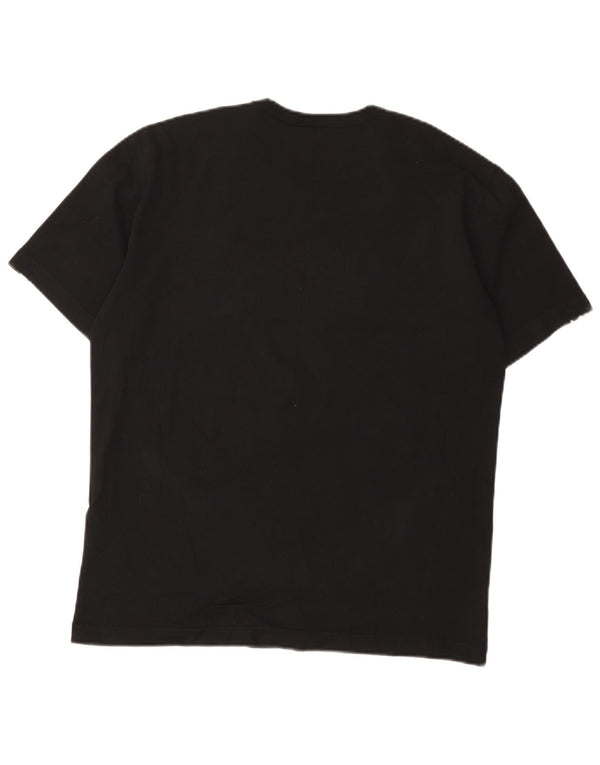 Champion Mens Graphic T-Shirt Top Large Black Cotton Sports
