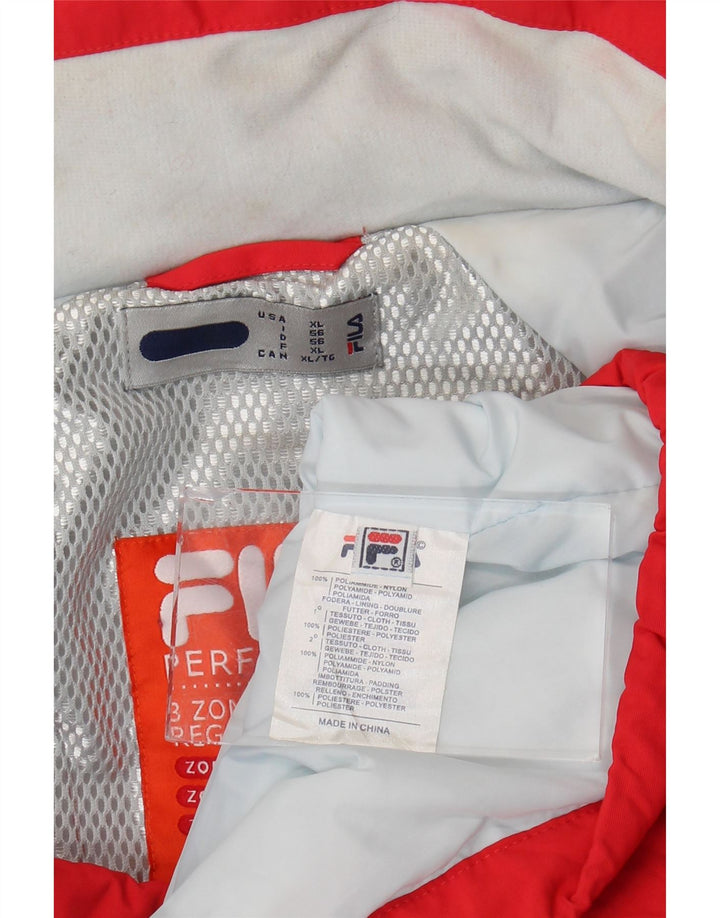 Fila Herre Skijakke IT 56 XL Rød Colourblock Polyamid