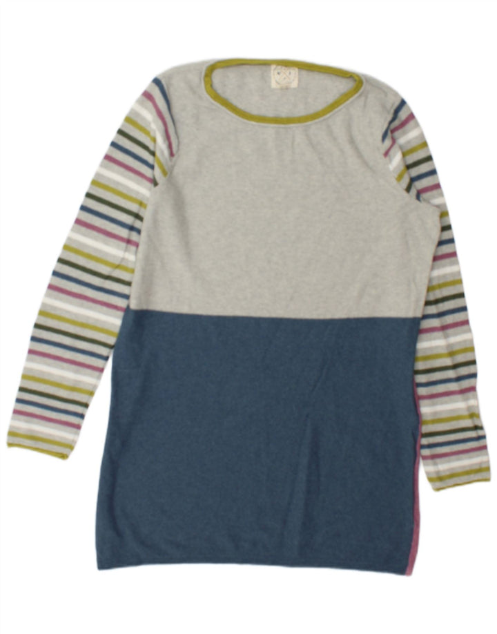 White Stuff Dame Langærmet Jumper Dress UK 14 Medium Grey Colourblock