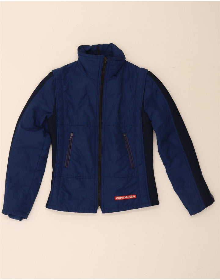 NYLSUISSE Vindjakke med hætte til kvinder EU 38 Medium Navy Blue Viscose