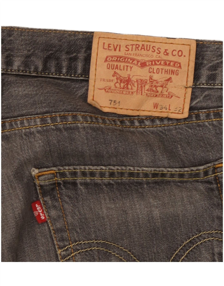 Levi's Herre 751 Straight Jeans W34 L32 Grå