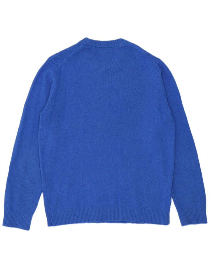 Massimo Dutti Herre Crew Neck Jumper Sweater Large Blue Wool