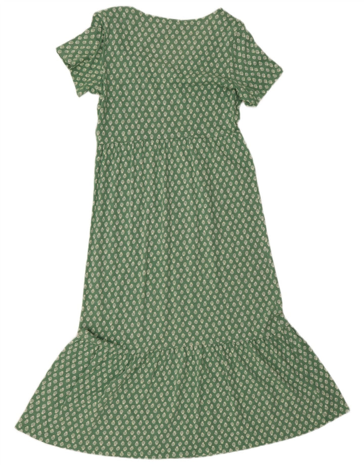 White Stuff Dame Maxi Dress UK 12 Medium Green Floral Cotton