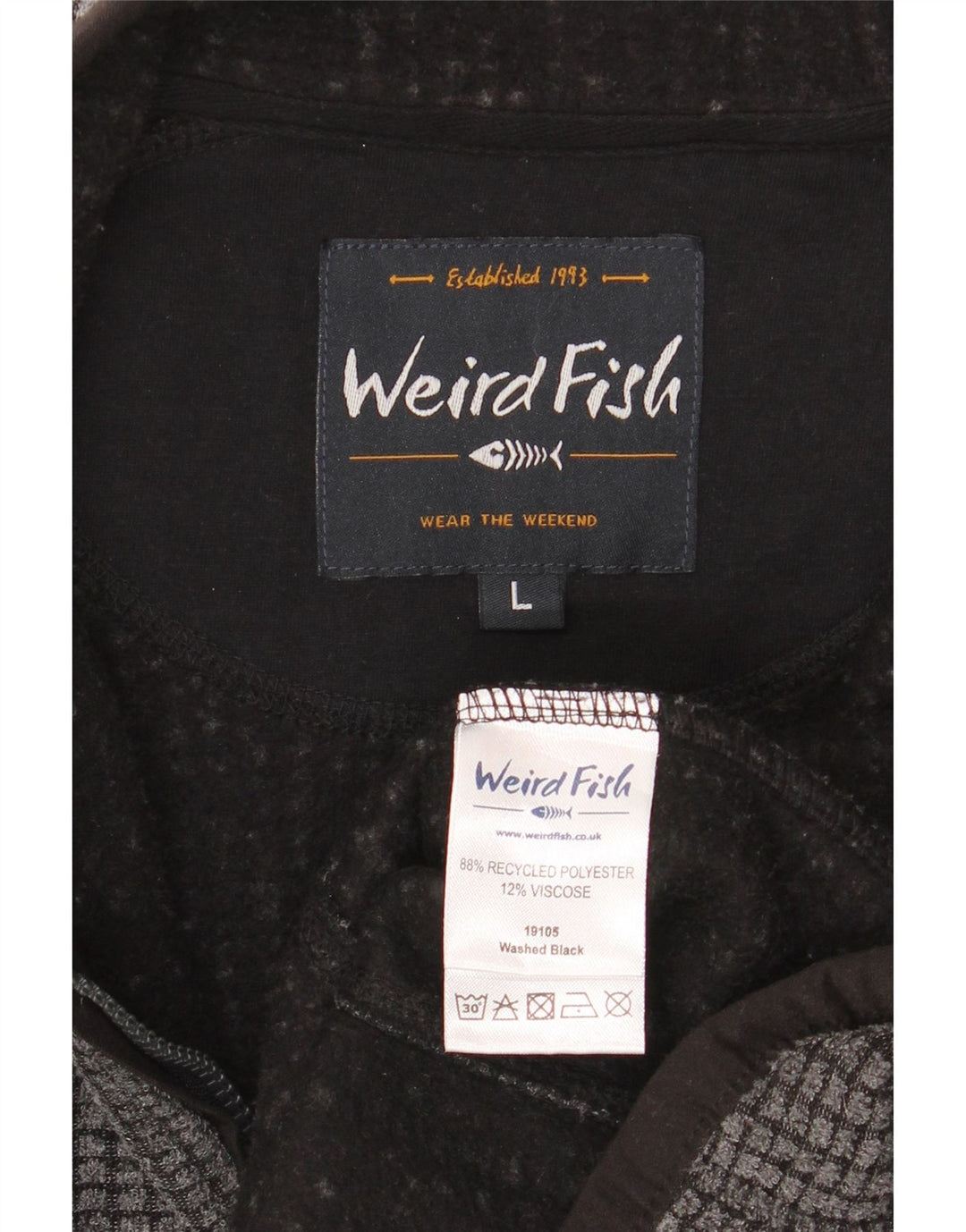 Weird Fish Herre Fleecejakke UK 40 Large Grå Polyester