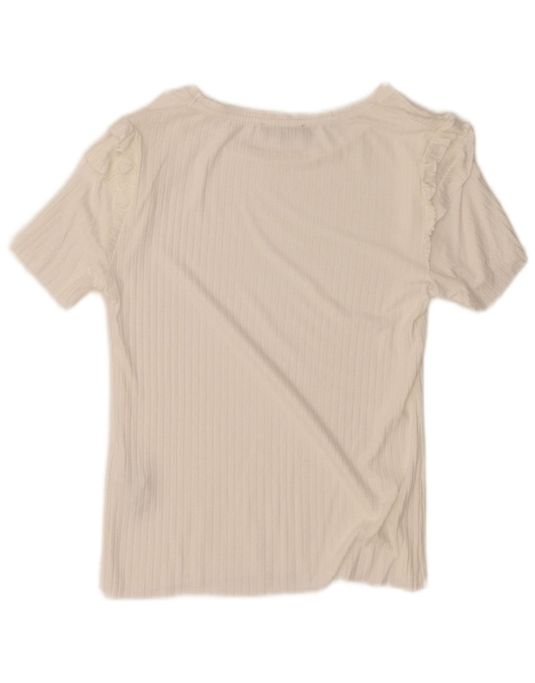 ZARA Womens T-Shirt Top UK 12 Medium White Viscose