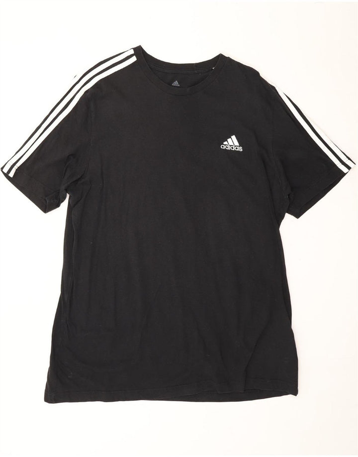 ADIDAS Mens T-Shirt Top XL Black Cotton Vintage Adidas and Second-Hand Adidas from Messina Hembry 