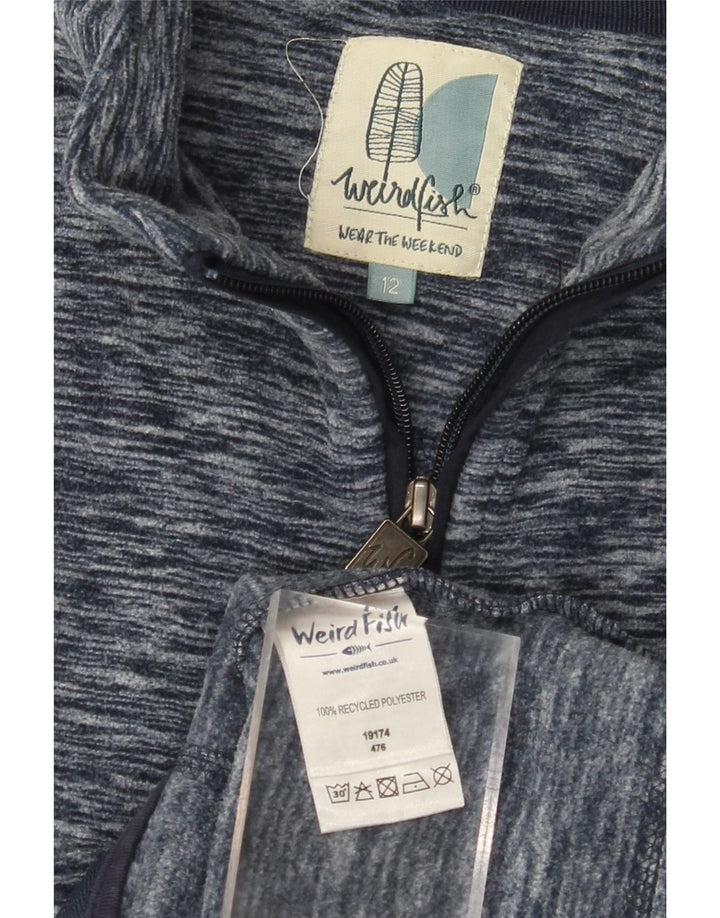 WEIRD FISH Fleecejakke til kvinder UK 12 Medium Navy Blue Flecked Polyester