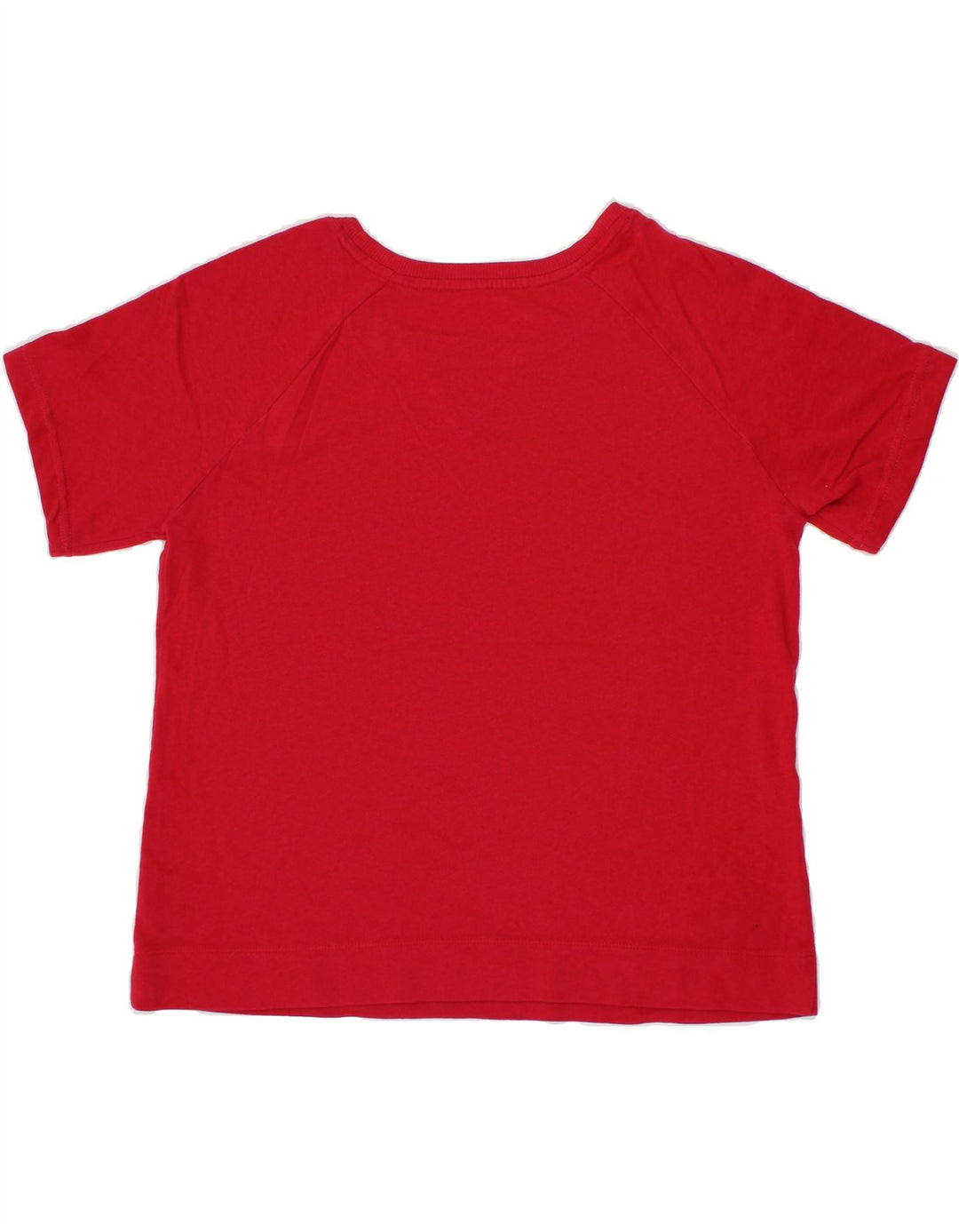 TOMMY HILFIGER Womens T-Shirt Top UK 14 Medium Red Cotton Vintage Tommy Hilfiger and Second-Hand Tommy Hilfiger from Messina Hembry 