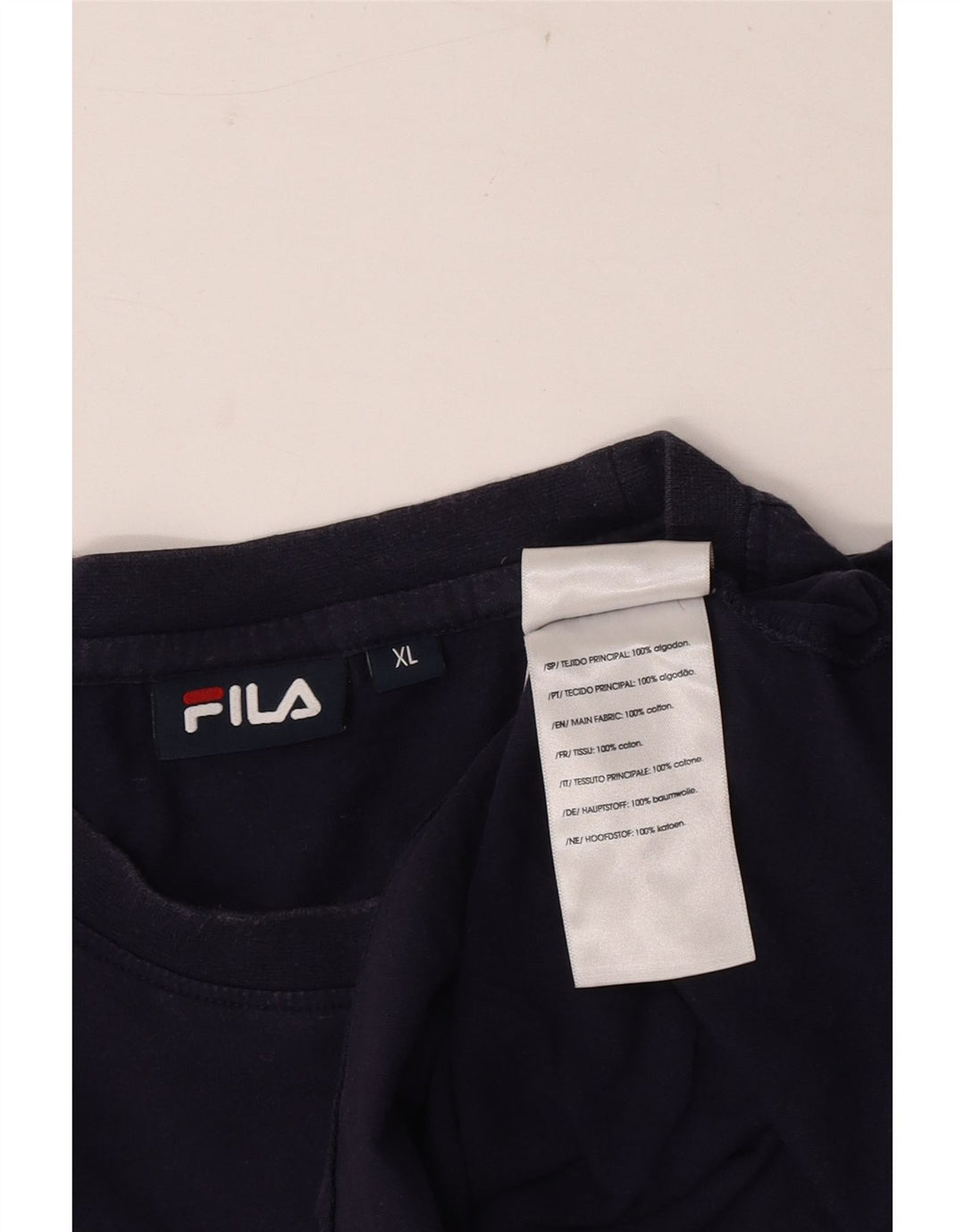 Fila Herre grafisk T-shirt top XL marineblå bomuld