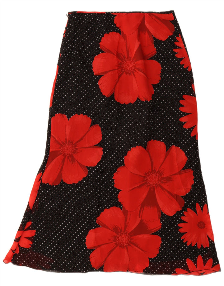 S.Oliver Dame Maxi Nederdel EU 38 Medium W30 Sort Floral Viscose