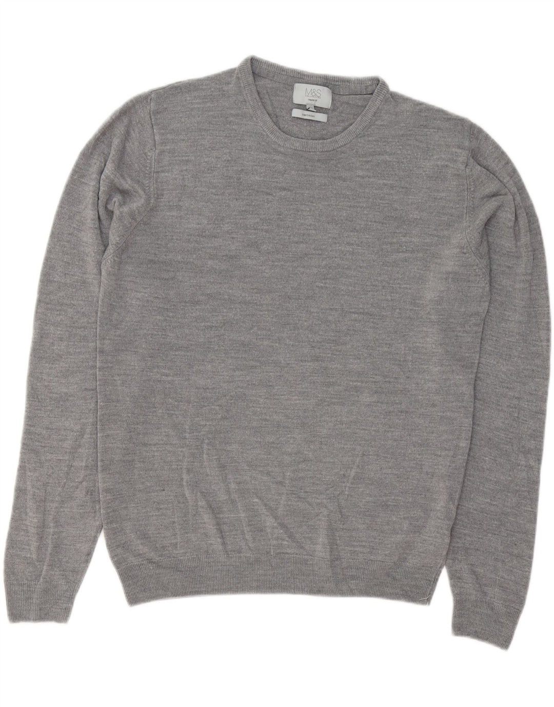 Marks & Spencer Herre Regular Fit Jumper Sweater med rund hals, stor grå