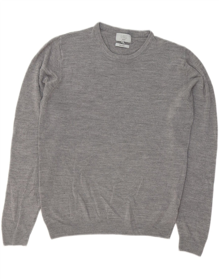 Marks & Spencer Herre Regular Fit Jumper Sweater med rund hals, stor grå