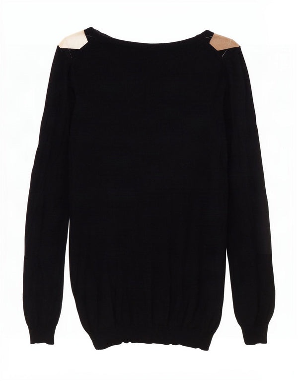 Massimo Dutti Dame Boat Neck Jumper Sweater UK 12 Medium Navy Blue