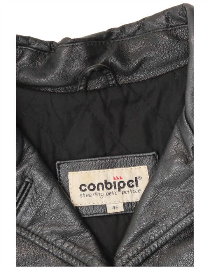 Conbipel Dame Loose Fit Læderjakke IT 46 Stor sort læder