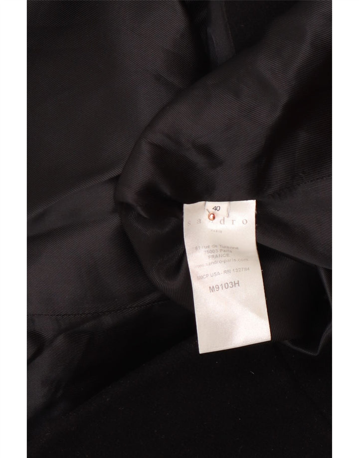 SANDRO hætteoverfrakke til kvinder EU 40 Mellem sort uld