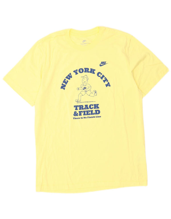 Nike Herre grafisk T-shirt Top Medium Gul Bomuld