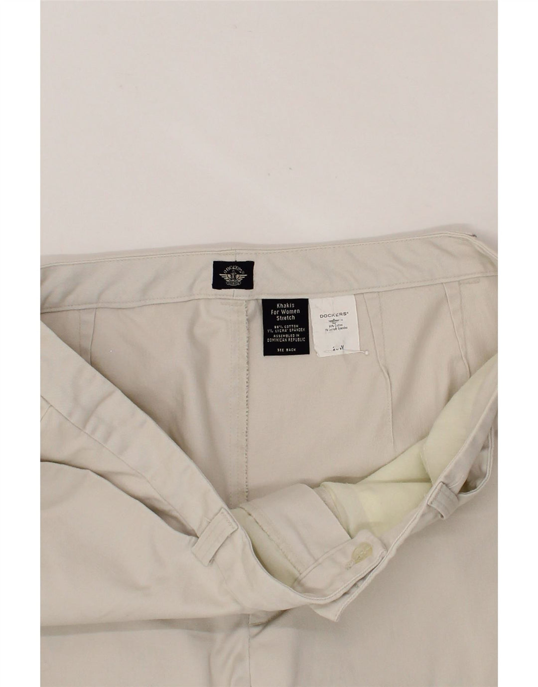 DOCKERS Womens Khakis Slim Capri Trousers W40 L22  Off White Cotton Vintage Dockers and Second-Hand Dockers from Messina Hembry 