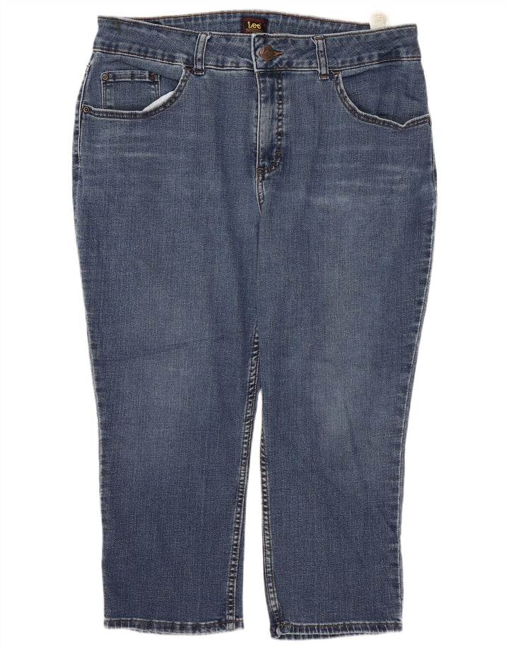 Lee Dame Capri Jeans US 18 2XL W36 L11 Blå Bomuld