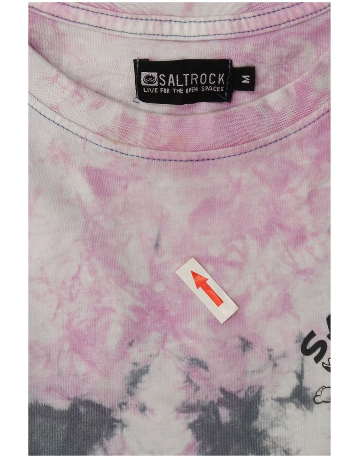 Saltrock Herre grafisk T-shirt Top Medium Flerfarvet Tie Dye Bomuld