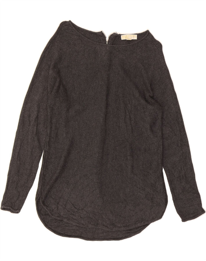 MICHAEL KORS Womens Boat Neck Jumper Sweater UK 14 Medium Grey Vintage Michael Kors and Second-Hand Michael Kors from Messina Hembry 