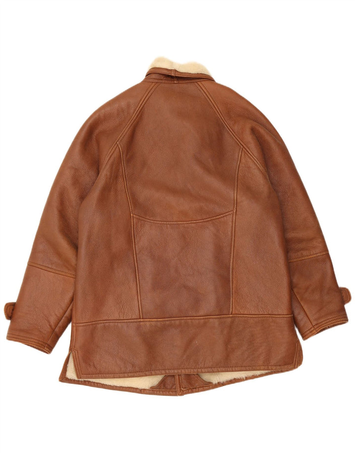 Vintage Herre Shearling Jacket IT 52 XL Brun Shearling