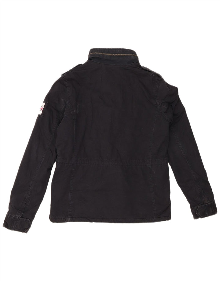 Superdry Sherpa Military Jacket til kvinder UK 10 Small Navy Blue