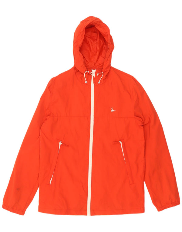Jack Wills Herre Hooded Windbreaker Jacket UK 36 Small Orange Nylon