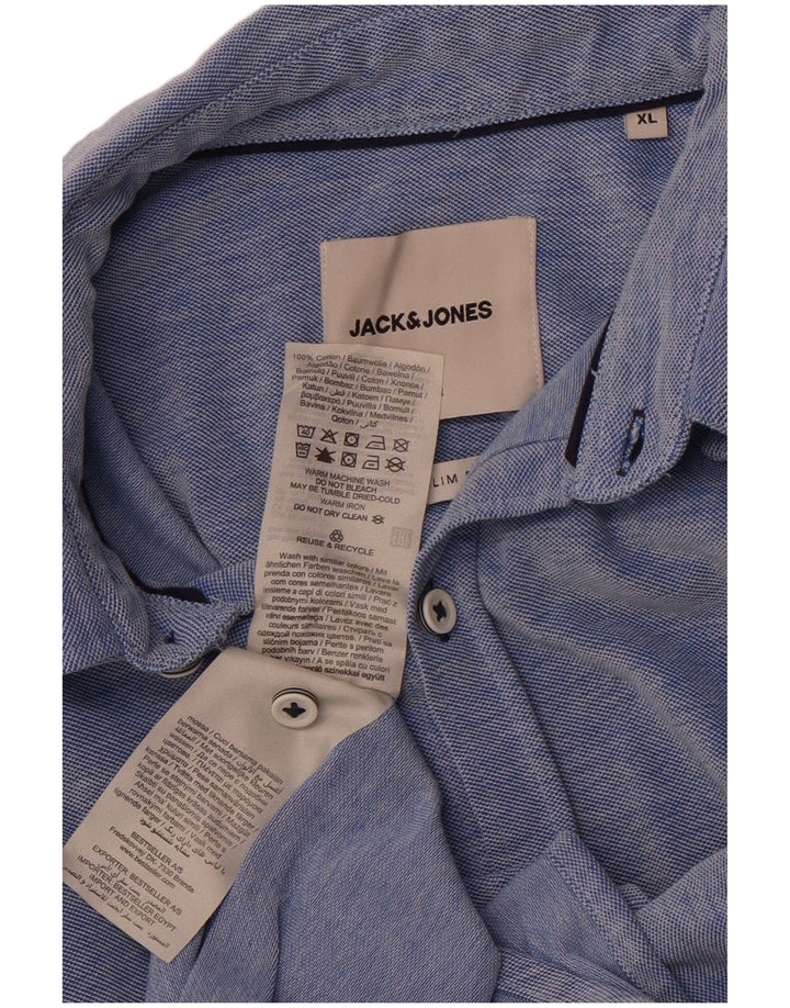 JACK & JONES Herre Slim Fit Skjorte XL Blå Bomuld