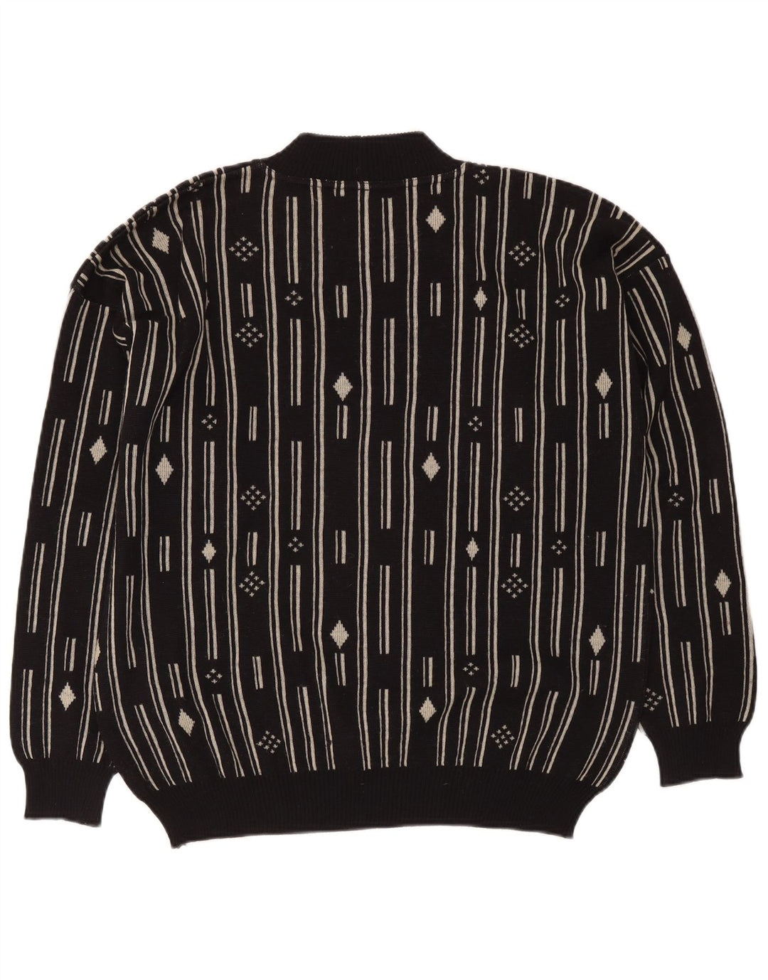 De Pietri Herre Crew Neck Jumper Sweater IT 48 Medium Sort Geometrisk