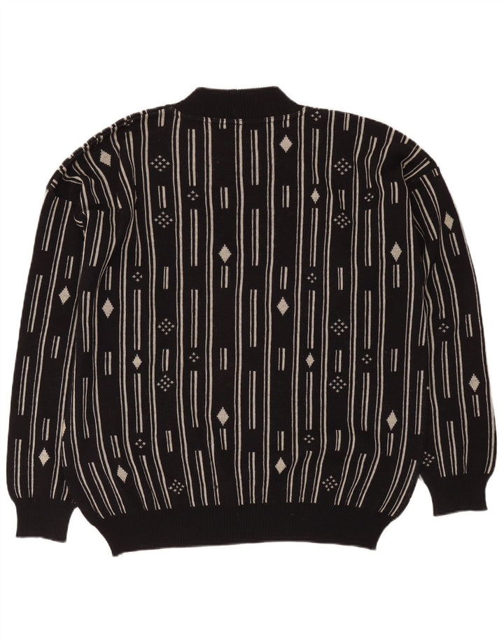 De Pietri Herre Crew Neck Jumper Sweater IT 48 Medium Sort Geometrisk