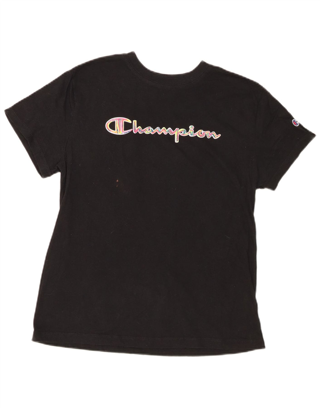 Champion Dame Grafisk T-Shirt Top UK 12 Medium Sort