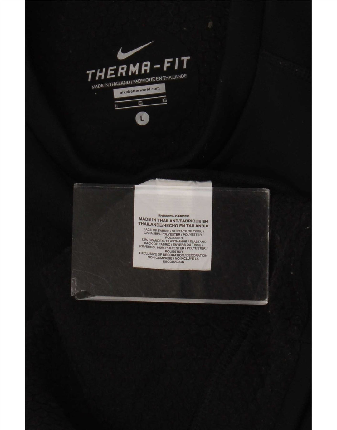 Nike Herre Therma-Fit Sweatshirt Jumper Large Sort Polyester