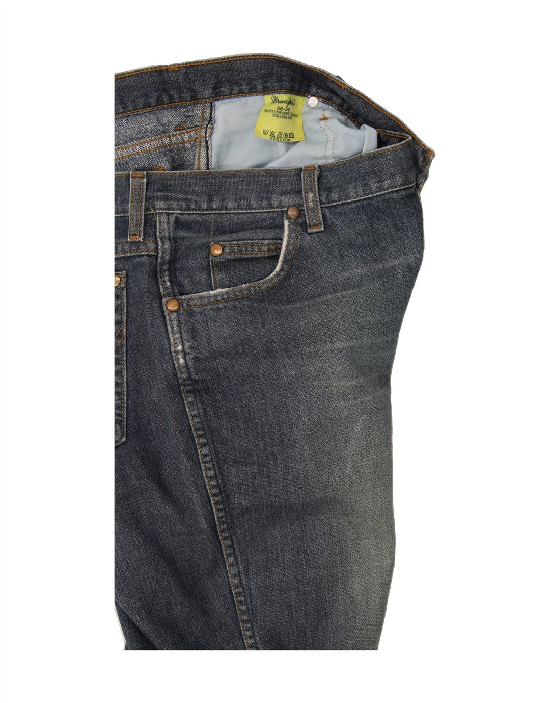 WRANGLER Herre Evolution Straight Jeans W36 L36 Blå Bomuld