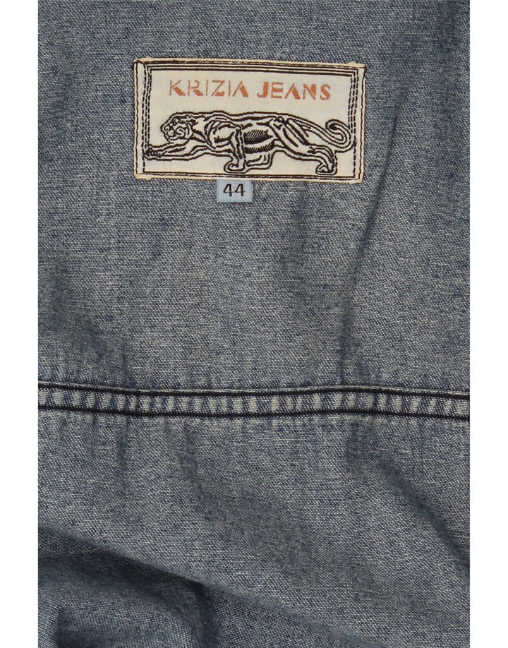 KRIZIA JEANS Dame Oversized Crop denimjakke IT 44 Medium Blue Floral