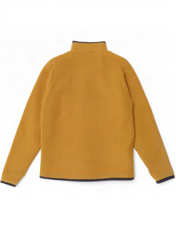 Weird Fish Dame Zip Neck Fleece Jumper UK 10 Small Yellow Polyester