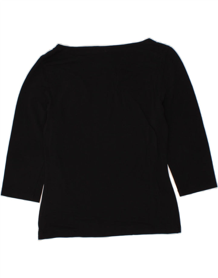 TRUSSARDI Womens Top 3/4 Sleeve UK 14 Large Black Polyester Vintage Trussardi and Second-Hand Trussardi from Messina Hembry 
