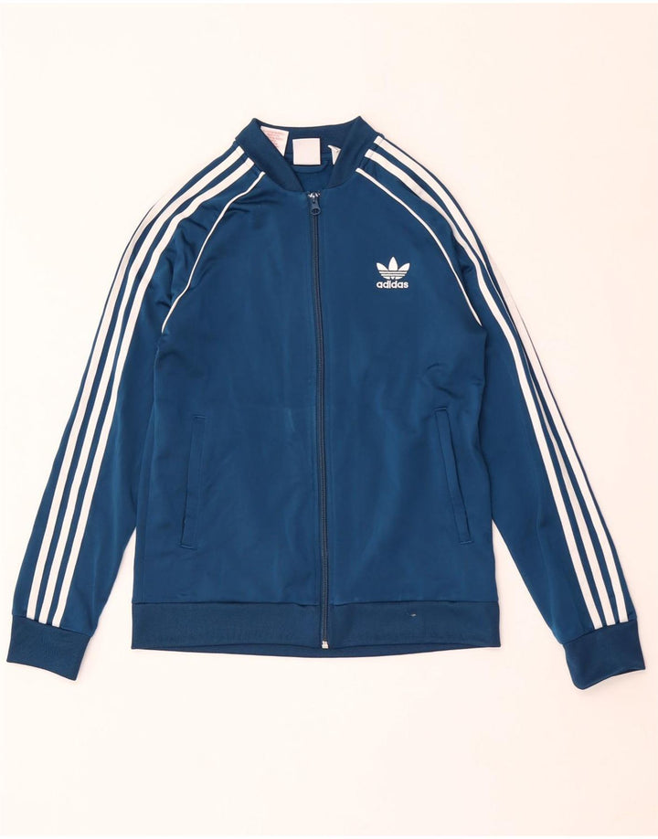 Adidas Drenge Træningsdragt Topjakke 13-14 År Blå Polyester