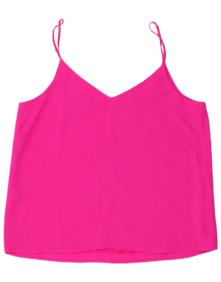 Oasis Womens Crop Cami Top UK 18 XL Pink Polyester