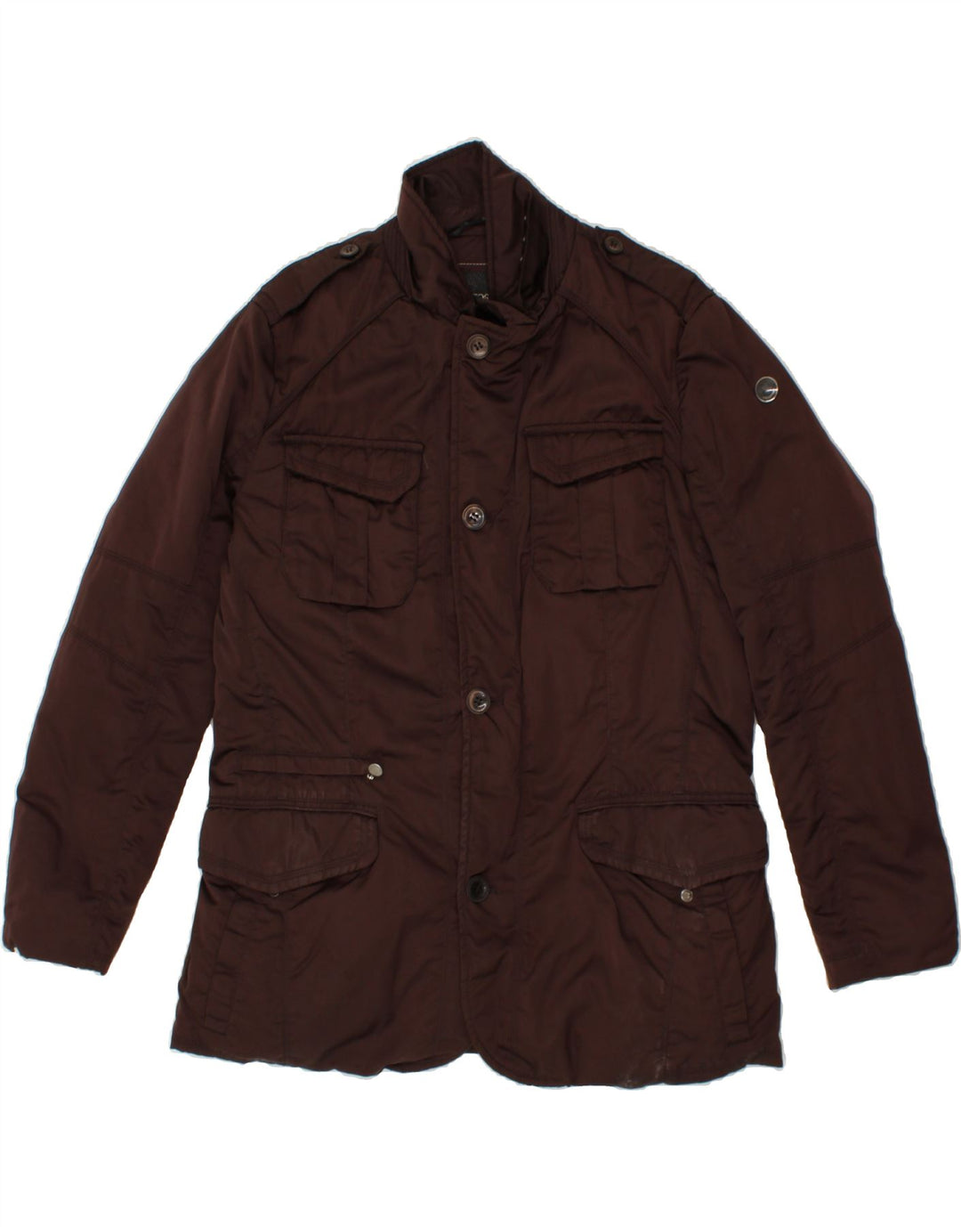 GEO SPIRIT Herre Military Polstret Jakke IT 56 3XL Rødbrun Polyester