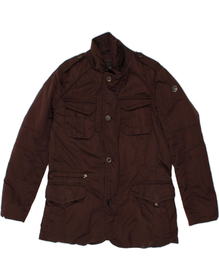 GEO SPIRIT Herre Military Polstret Jakke IT 56 3XL Rødbrun Polyester