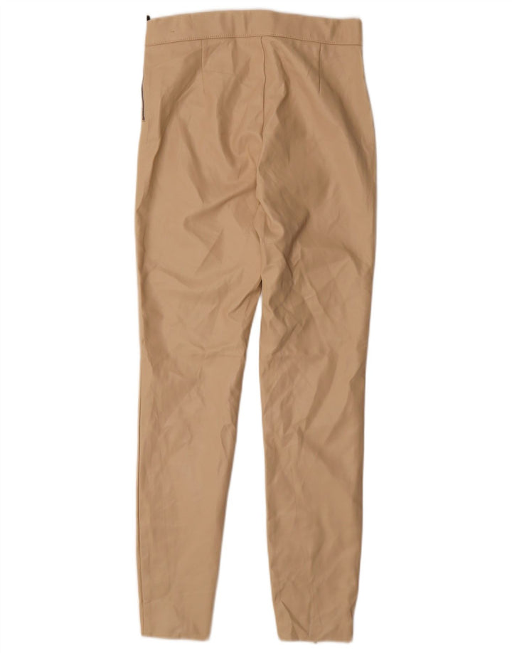 Zara Dame Skinny Læderbukser Medium W28 L28 Beige