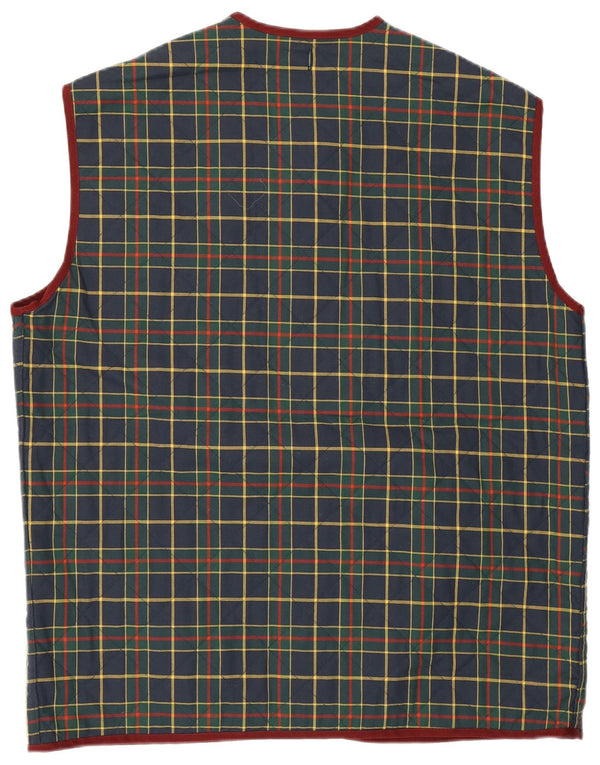 Belfe & Belfe Herre Quiltet Gilet IT 50 Large Navy Blue Check