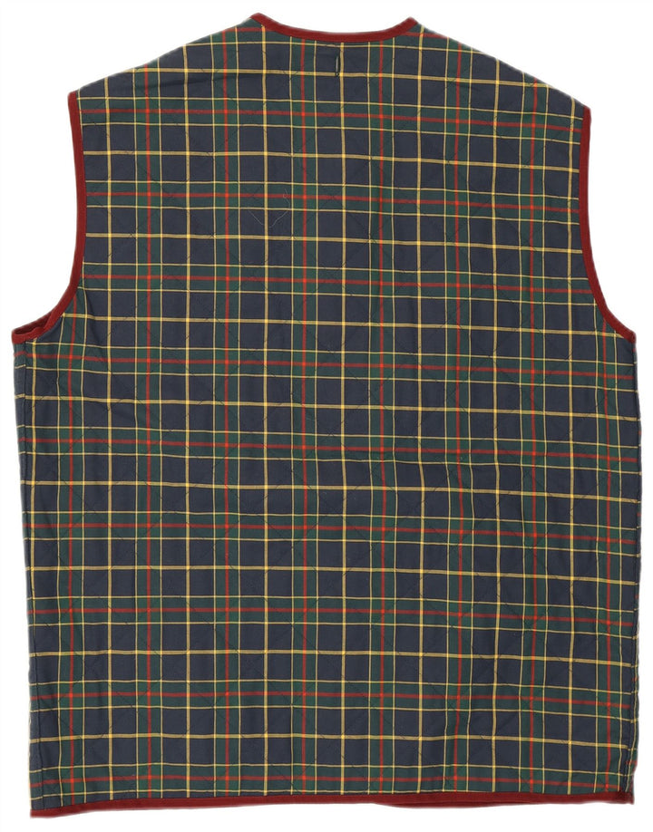 Belfe & Belfe Herre Quiltet Gilet IT 50 Large Navy Blue Check