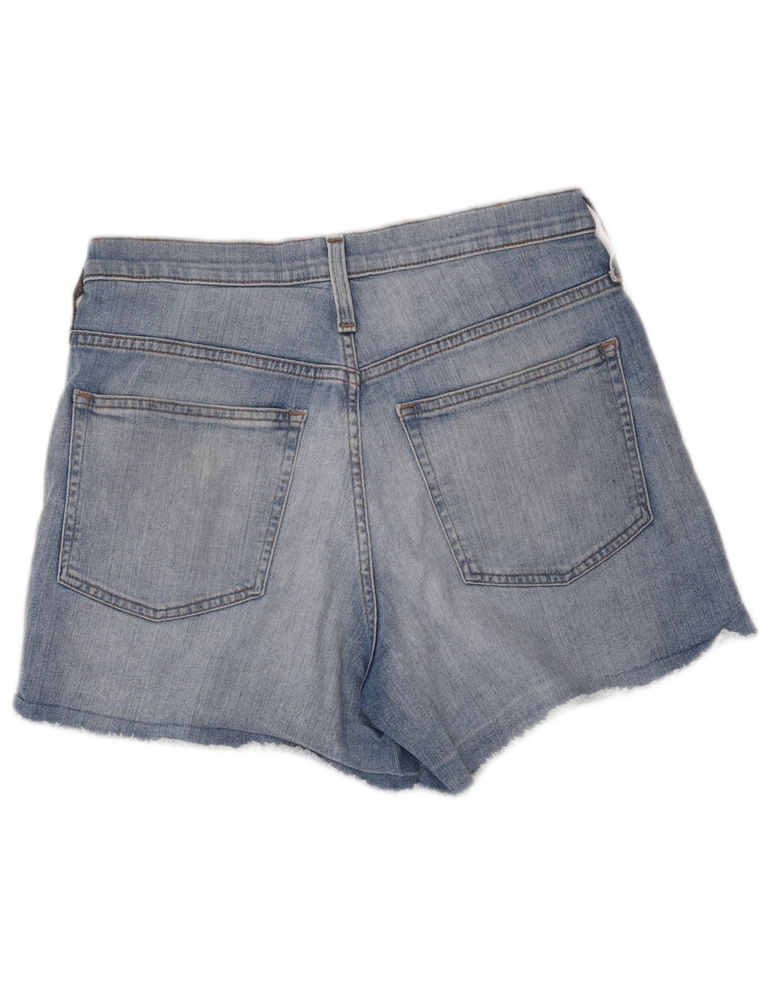 J. Crew Kvinders højtaljede distressed denimshorts W30 mellemblå bomuld