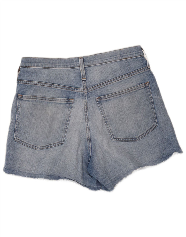 J. Crew Kvinders højtaljede distressed denimshorts W30 mellemblå bomuld