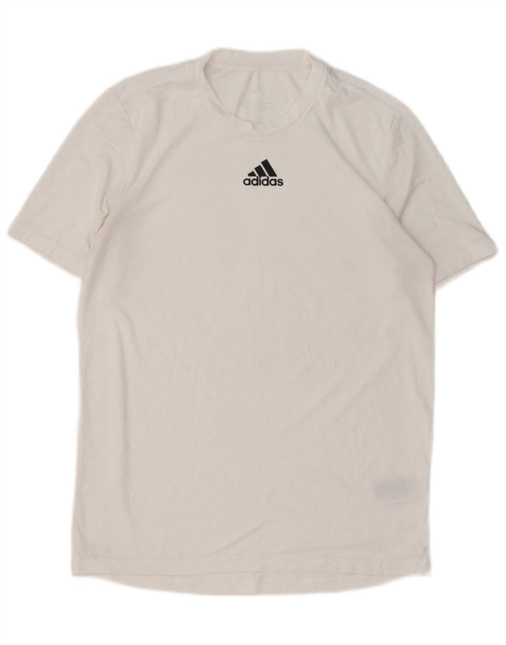 Adidas Herre Aeroready T-Shirt Top Lille Hvid Polyester