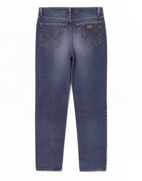 Wrangler Dame Højtaljede Lige Jeans W32 L32 Blå Bomuld